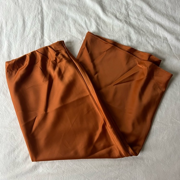 Nasty Gal Dresses & Skirts - Nasty Gal midi orange satin skirt